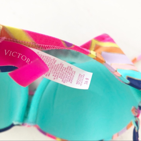 Victoria’s Secret Rainbow Bandeau Bikini Top 36B - Picture 6 of 6